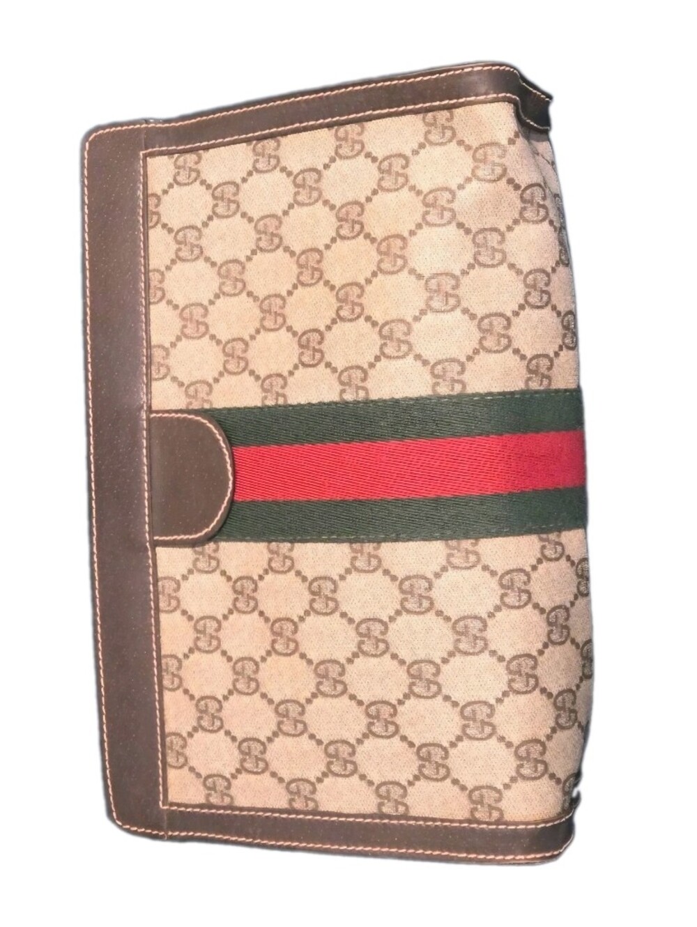 GUCCI VINTAGE GG Monogram Ophidia Sherry Line Brown Classic Bag / Clutch - Picture 4 of 17